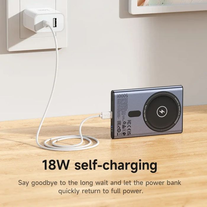 HOCO Q32 PD20W 5000mAh Wired and Wireless Magnetic Power Bank